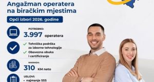 Javni konkurs za prijavu kandidata za angažman operatera na biračkim mjestima u BiH za Opće izbore 2026. godine